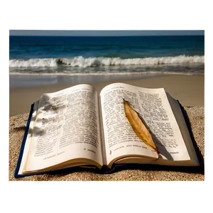 Open Book On Beach PNG Kyt51