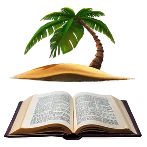 Open Book On Beach PNG Lxt48