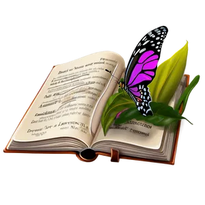 Open Book With Butterfly Png 3 PNG image
