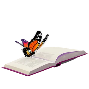 Open Book With Butterfly Png Fxf56 PNG image