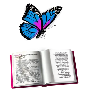 Open Book With Butterfly Png Huu PNG image