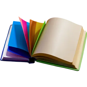 Open Book With Colored Pages PNG 05232024 PNG