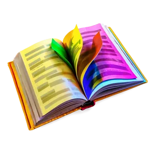 Open Book With Colored Pages PNG Poa86