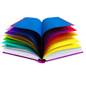 Open Book With Colored Pages PNG Sxv26