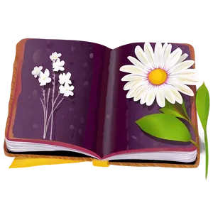 Open Book With Flowers Png 05232024 PNG image