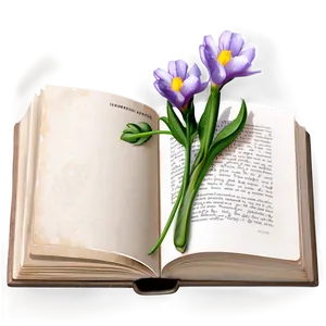 Open Book With Flowers Png 14 PNG image