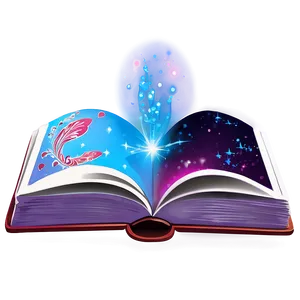 Open Book With Magic Vector Png 9 PNG image