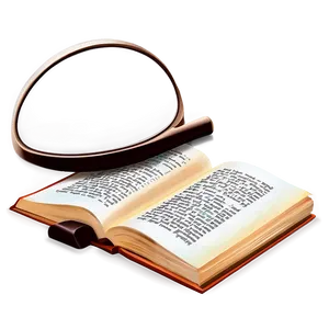 Open Book With Magnifying Glass PNG 05232024