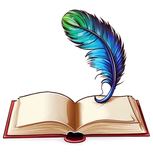 Open Book With Quill PNG 05232024