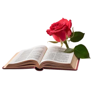 Open Book With Rose PNG Mwl90