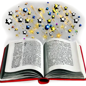 Open Book With Stars PNG 05232024