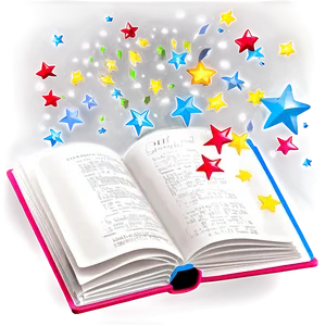 Open Book With Stars PNG Fds8
