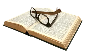 Open Bookwith Glasses PNG image