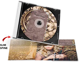 Open C D Casewith Music Album PNG