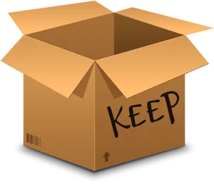 Open Cardboard Boxwith Keep Label PNG image