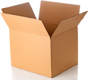 Open Cardboard Shipping Box PNG image