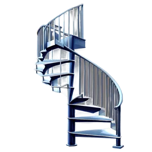 Open Concept Spiral Staircase PNG 06242024