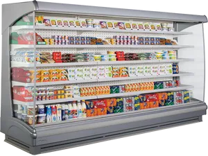 Open Display Refrigerator Fullof Products