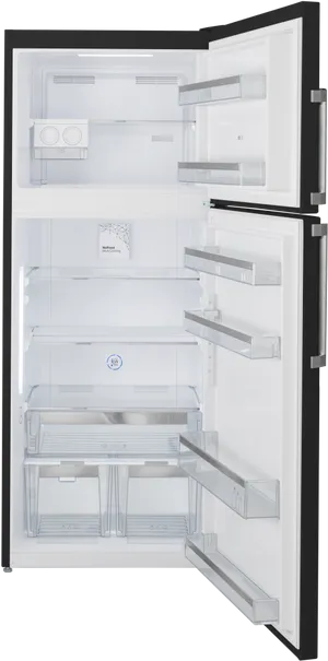 Open Door Empty Refrigerator