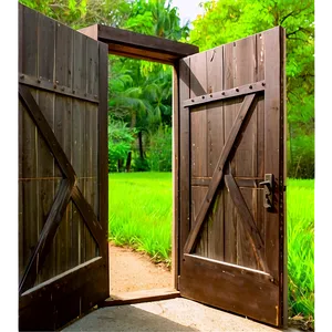 Open Door In Nature Setting PNG 46