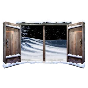 Open Door In Winter Scene PNG 15