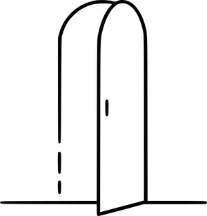 Open Door Outline Graphic PNG image