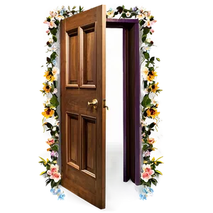 Open Door With Flowers PNG Fth43 PNG