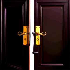 Open Door With Golden Handle PNG Jiq PNG