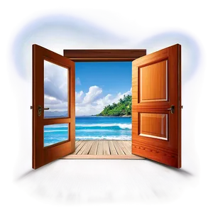 Open Door With Ocean View PNG 6 PNG