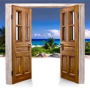 Open Door With Ocean View PNG Thp62 PNG