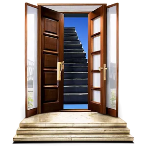Open Door With Stairs PNG Gmd