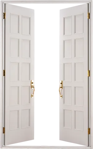 Open Double Doors White Interior PNG image