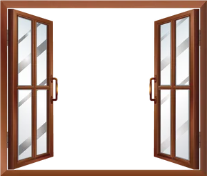 Open French Doors Night View