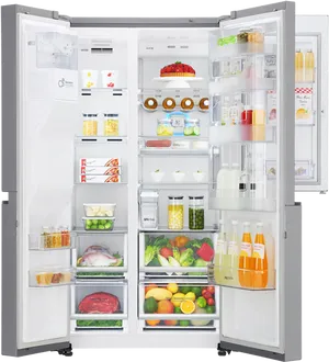 Open Fridge Fullof Food PNG image