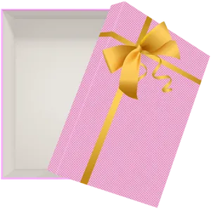 Open Gift Box With Pink Wrapping PNG image