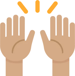 Open Hand Gesture Emoji Illustration PNG image