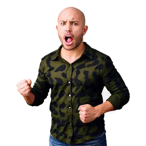 Open Mouth Angry Yell PNG Aut