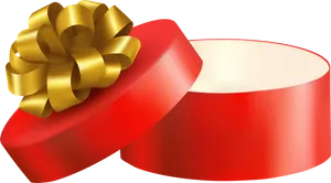 Open Red Gift Boxwith Golden Ribbon PNG image