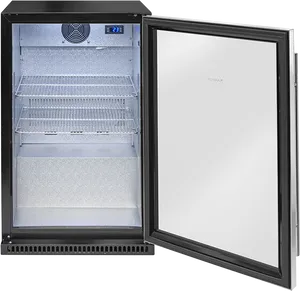 Open Single Door Refrigerator Empty Interior PNG image