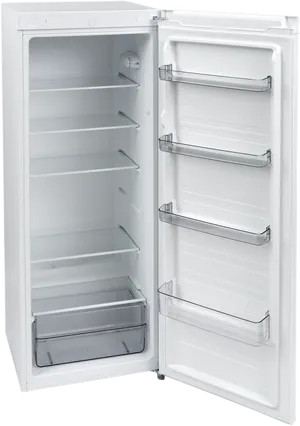 Open Single Door Refrigerator Empty PNG image