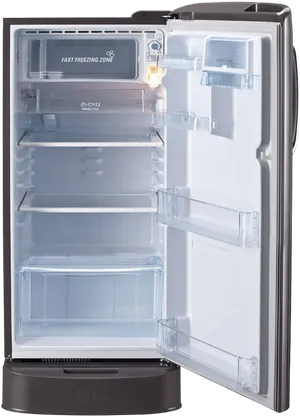 Open Single Door Refrigerator PNG image