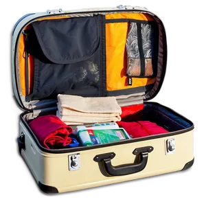 Open Suitcase For Camping PNG Taa