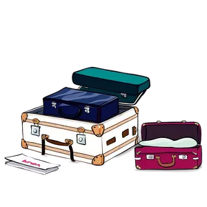 Open Suitcase On Bed Png 06212024 PNG image