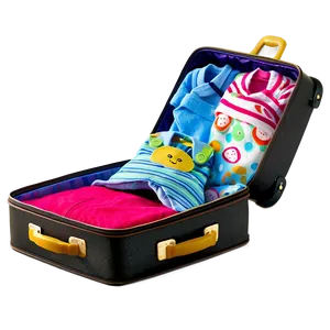 Open Suitcase With Baby Items PNG 25 PNG