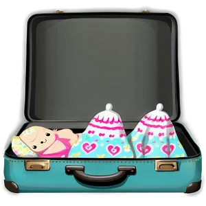 Open Suitcase With Baby Items PNG 91 PNG