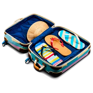 Open Suitcase With Beachwear PNG 29