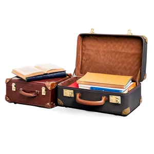 Open Suitcase With Books PNG 44