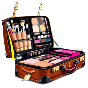 Open Suitcase With Makeup PNG 06212024