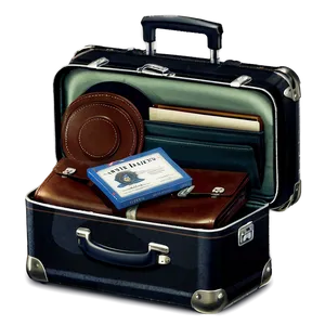 Open Suitcase With Souvenirs Png Stl PNG image