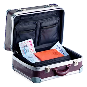 Open Suitcase With Tickets Png 06212024 PNG image